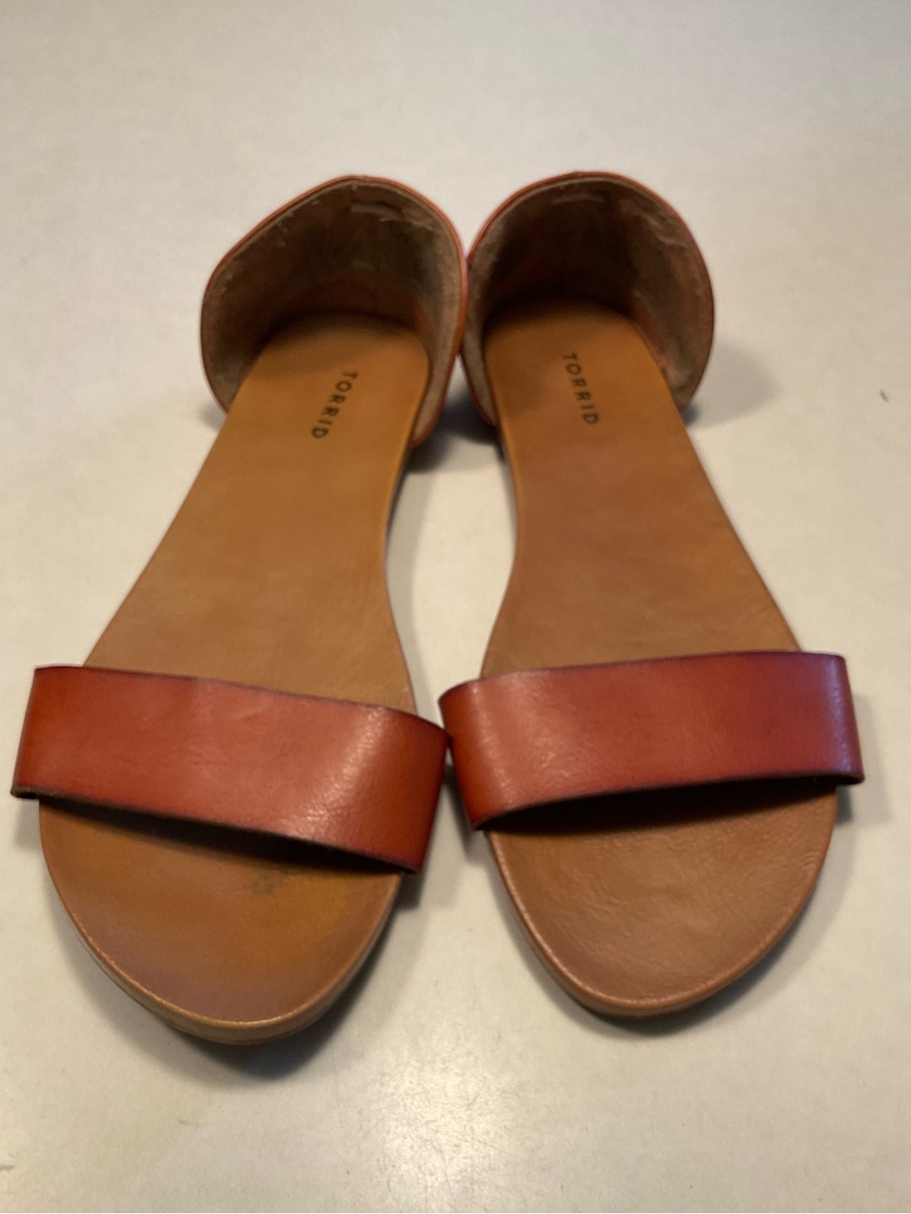 Torrid faux leather D'Orsay flat sandals